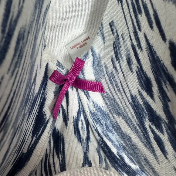 Cacique blue and white print lightly lined t-shirt bra size 44C - Picture 5 of 10